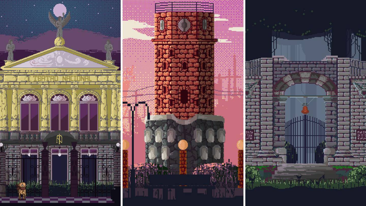 El Teatro Nacional, el Fortín y las Ruinas de Cartago fueron de las primeras publicaciones de Colorblind Pixel. Son su manera de imaginar cómo se vería Costa Rica en un videojuego retro.