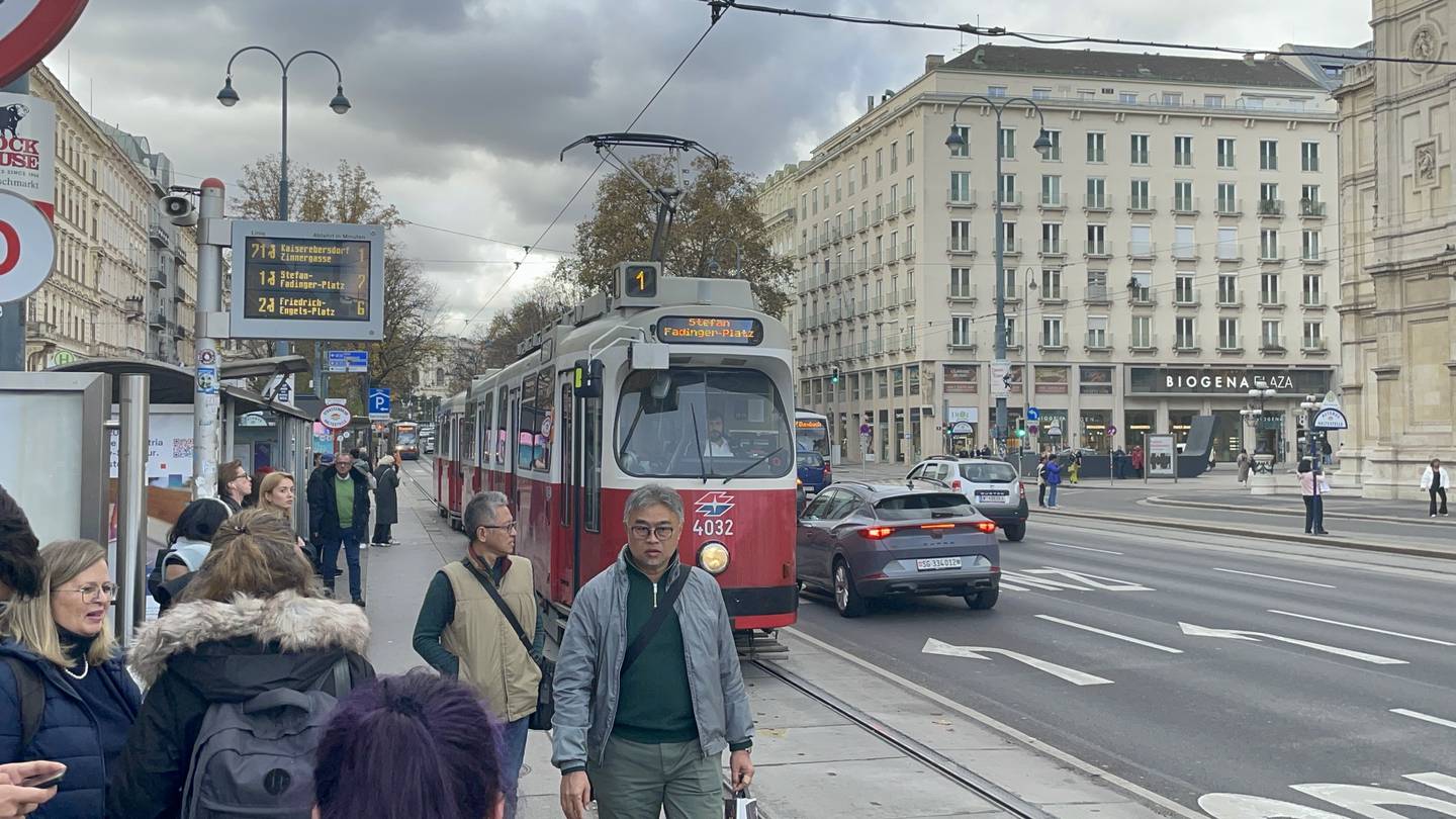 Uno de los tranvías en Viena.