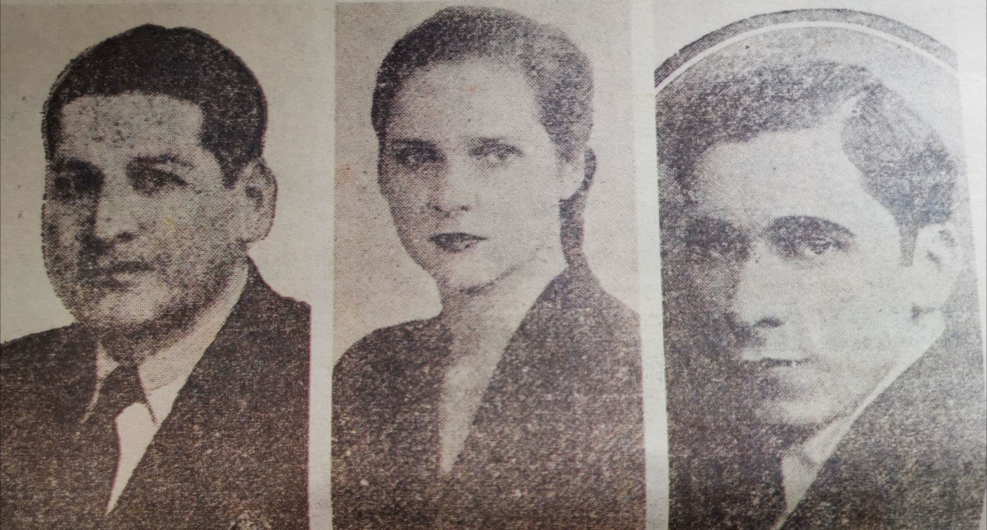Primeros periodistas de La Nación: Eduardo Chavarría, Hortensia Echeverría y Claudio Ortiz Oreamuno.