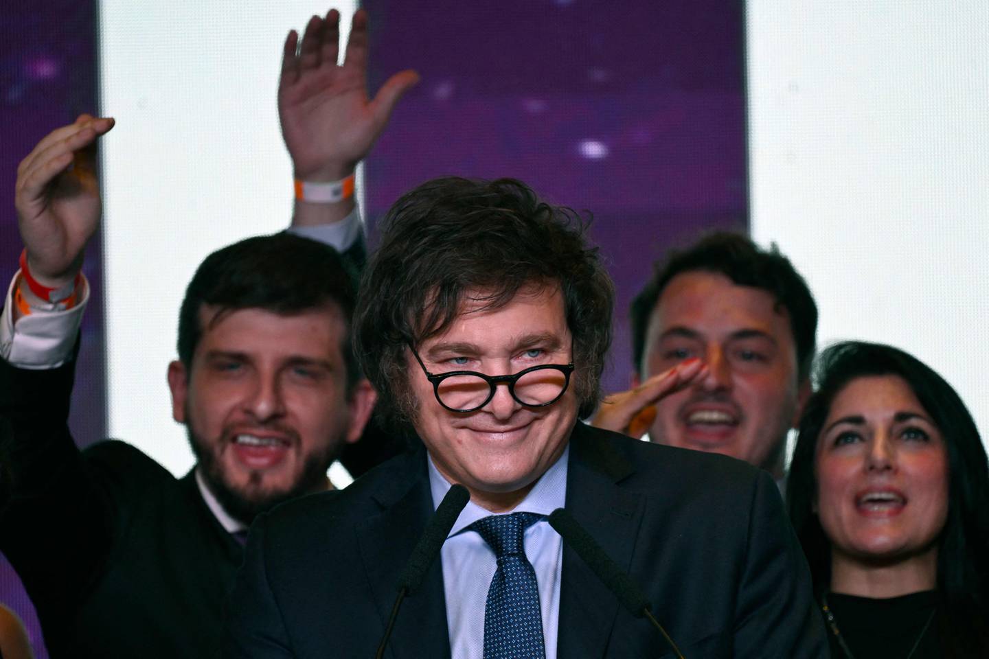 Imagen del candidato Javier Milei, finalista en el balotaje en Argentina.