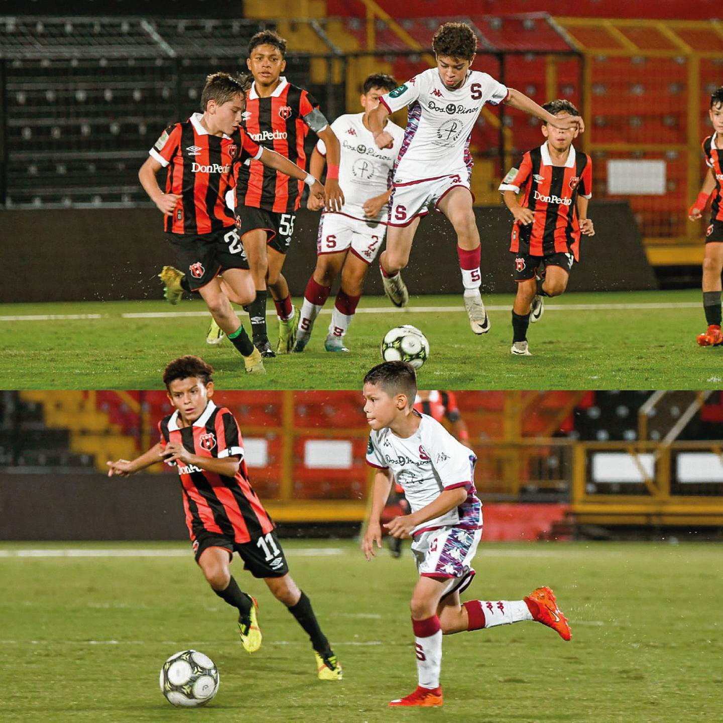 El último partido por el título U-12 entre Liga Deportiva Alajuelense y Saprissa se jugó en el Estadio Alejandro Morera Soto.