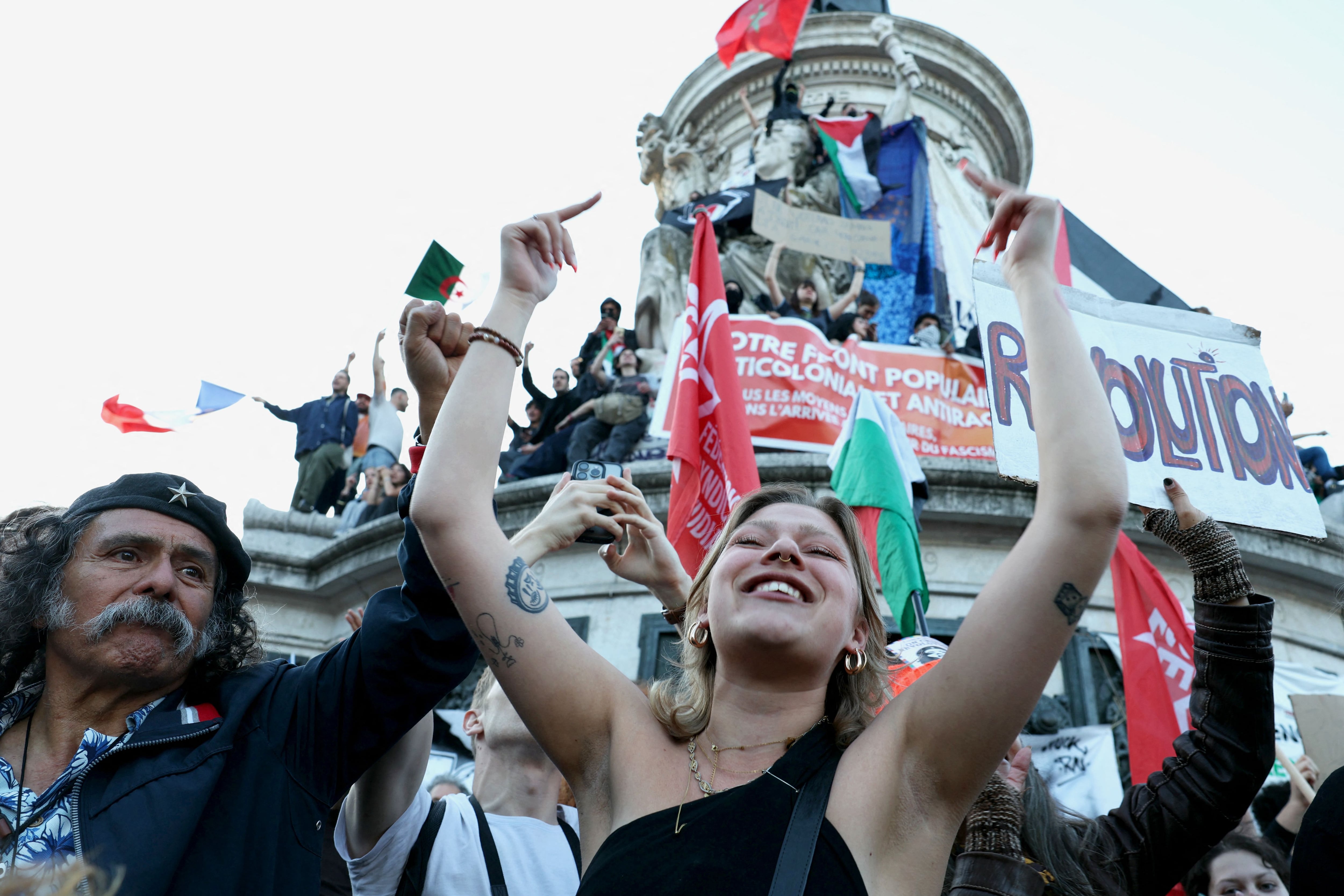 Las celebraciones de la izquierda en Francia no se hicieron esperar. Foto: AFP