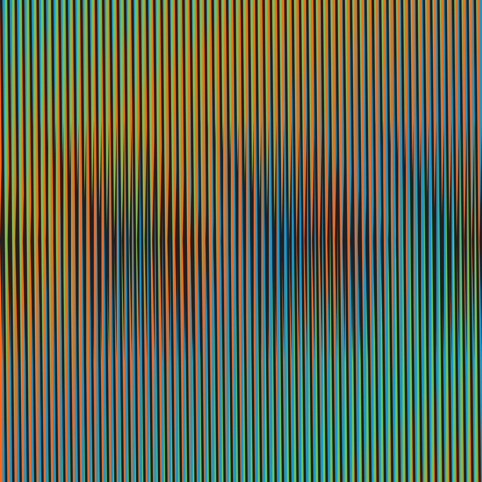Esta obra de Carlos Cruz-Diez se titula 'Induction chromatique a double fréquence RVB 3' (París, 2014), 100 x 100 cm.