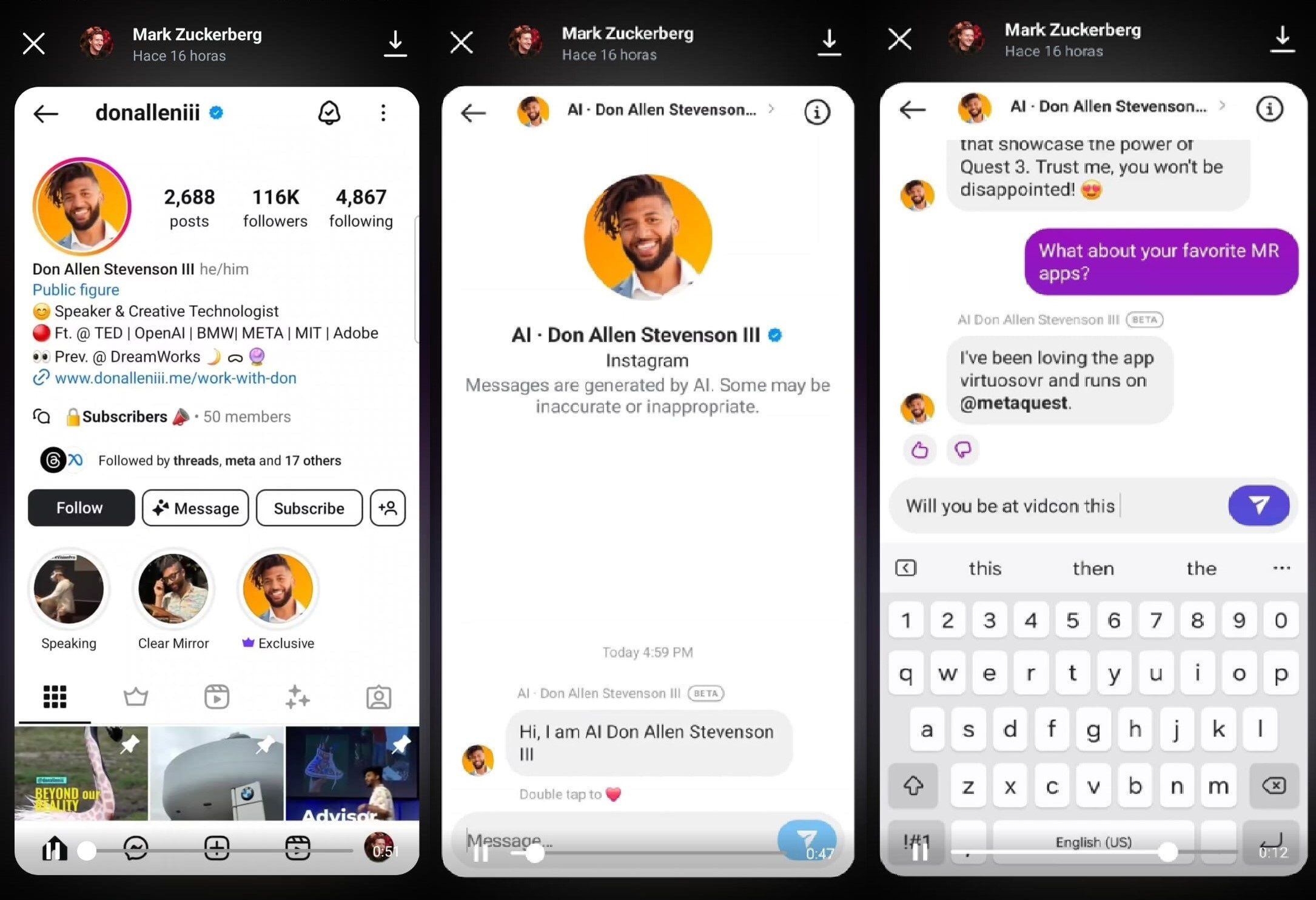 Meta prueba 'chatbots' en Instagram para creadores de contenido en EE.UU., permitiendo interacción a través de mensajes directos.
