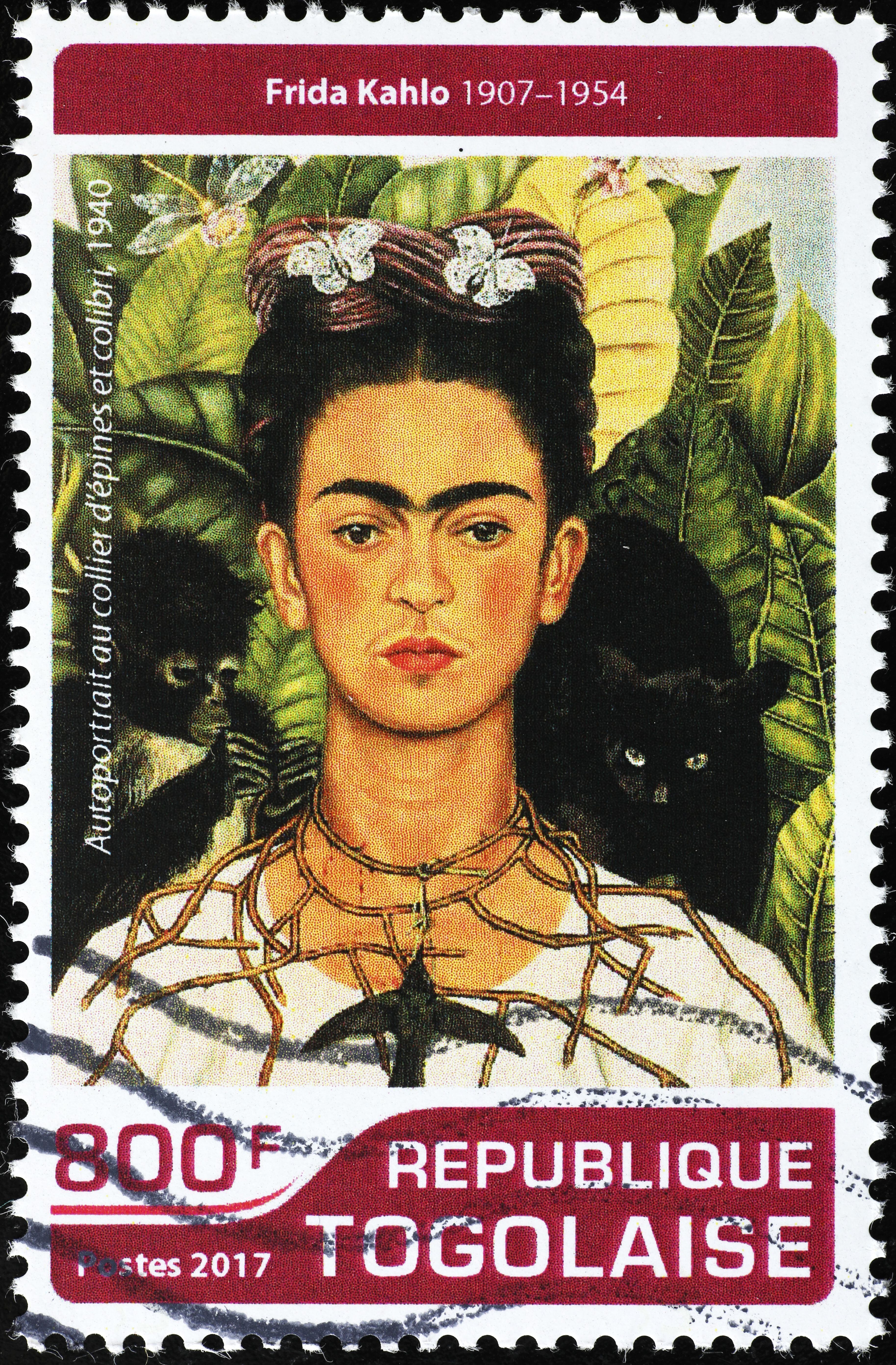 La imagen de Frida Kahlo también se ha usado para sellos postales, como este ejemplo que circuló en Togo, en el 2019.
