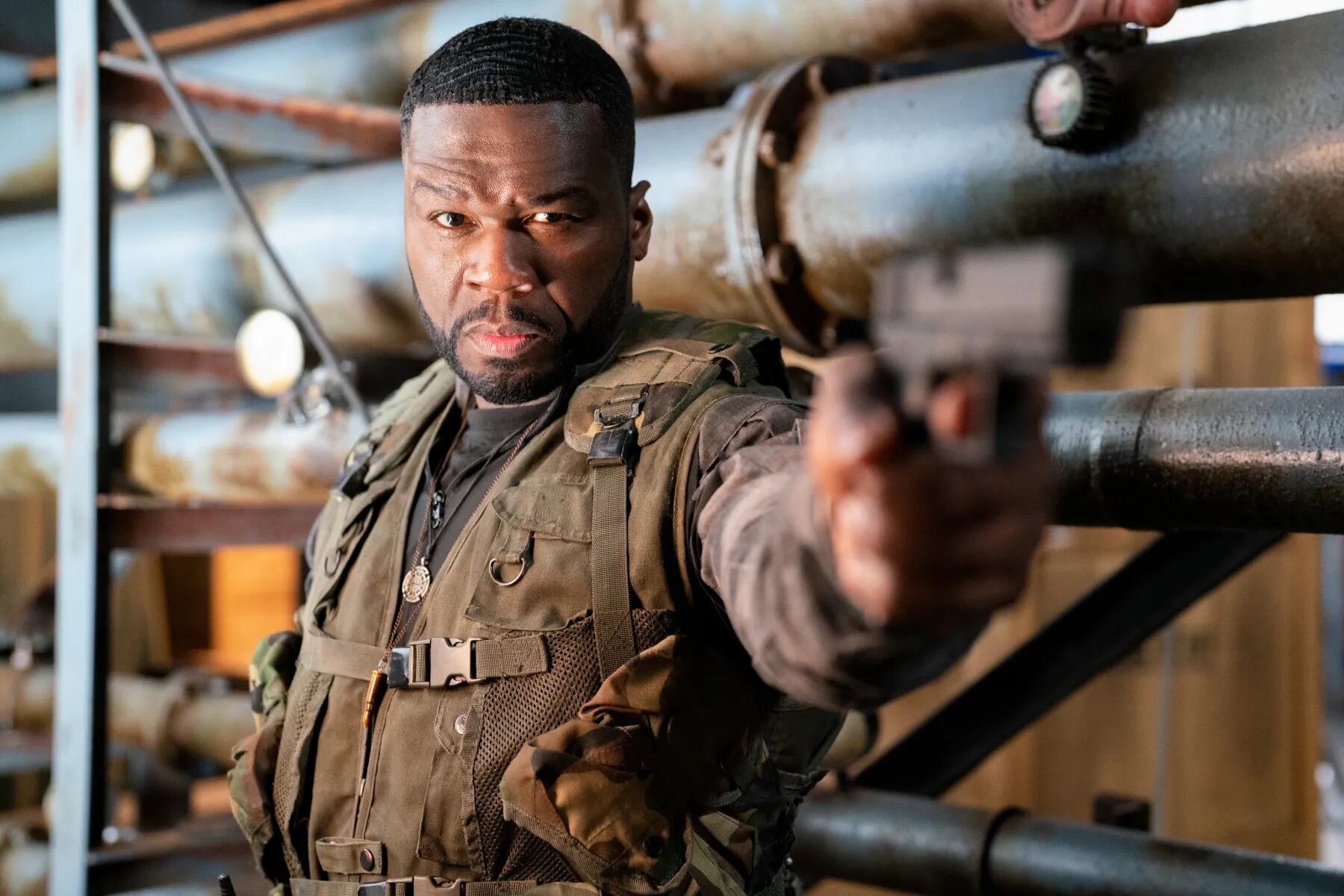 El rapero 50 Cent, quien ha estado lejos de los reflectores en los últimos años, vuelve a primera plana como uno de los mercenarios de élite. Foto: EX4 Productions