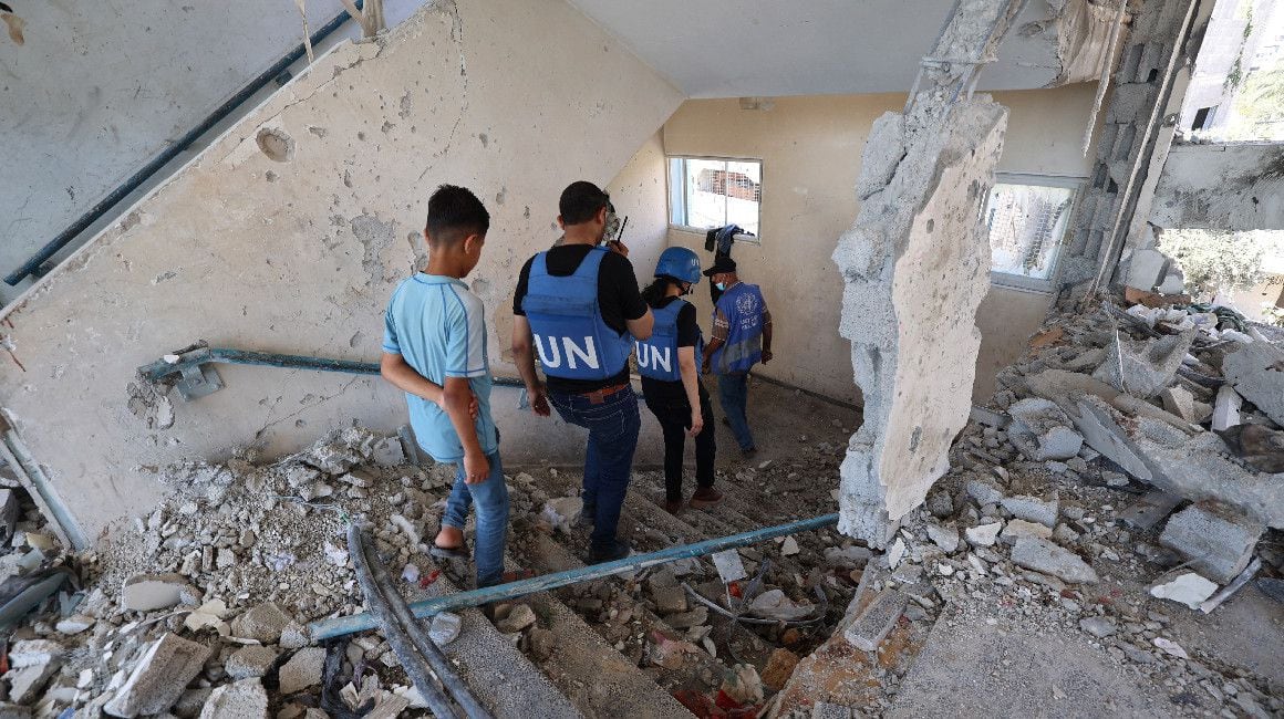 Israel reconoció que bombardeó al menos cuatro escuelas en Gaza, en los últimos cinco días, algunas de ellas funcionan como centros de refugiados. Foto: AFP