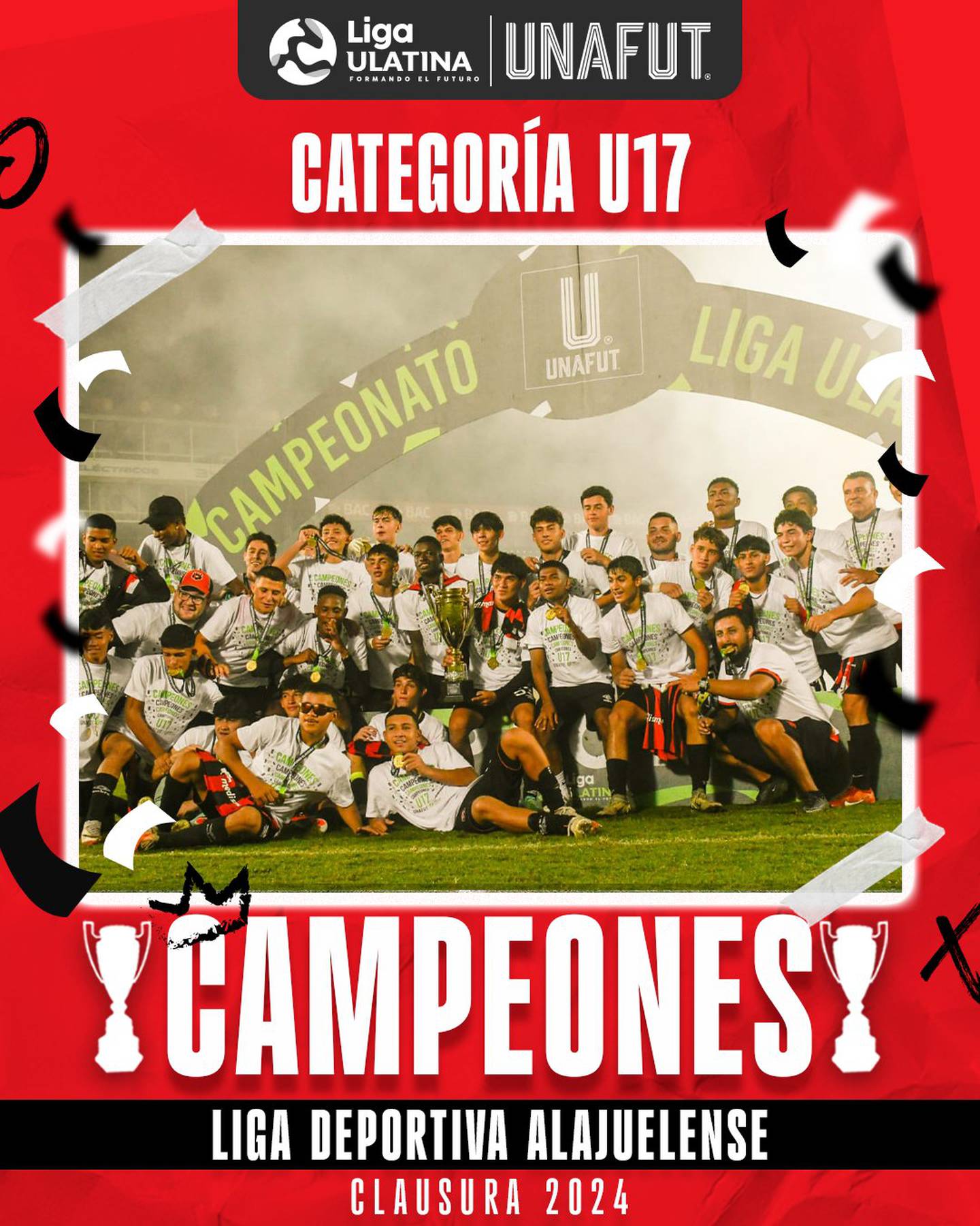 Liga Deportiva Alajuelense superó a Herediano en la final U-17 del Clausura 2024.