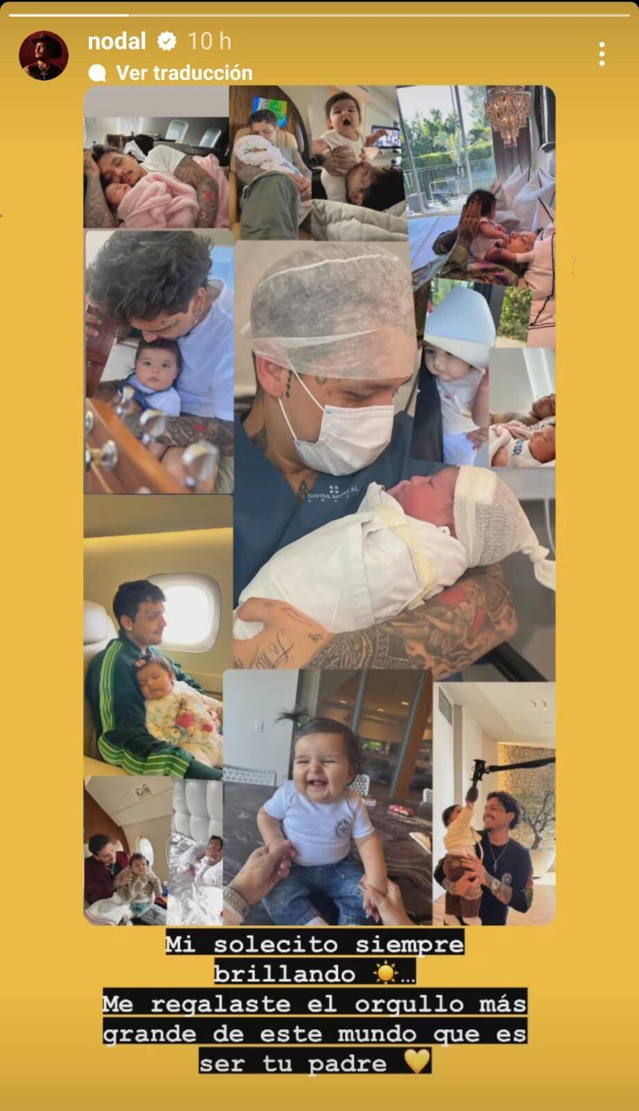 Nodal compartió varias fotos de su pequeña Inti  en  este día del padre. Foto: Captura de Instagram.