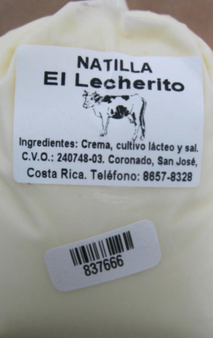 La natilla marca “El Lecherito” aparece contaminada con tres bacterias: 'Listeria monocytogenes', 'Escherichia coli' y  'Staphylococcus aureus'.