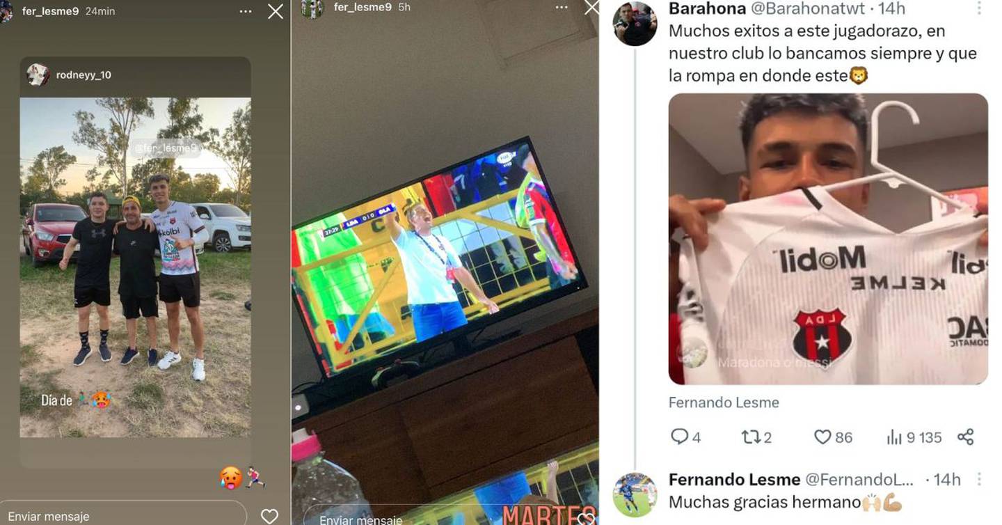 Fernando Lesme ha lanzado múltiples coqueteos en redes sociales con Liga Deportiva Alajuelense desde hace tiempo.