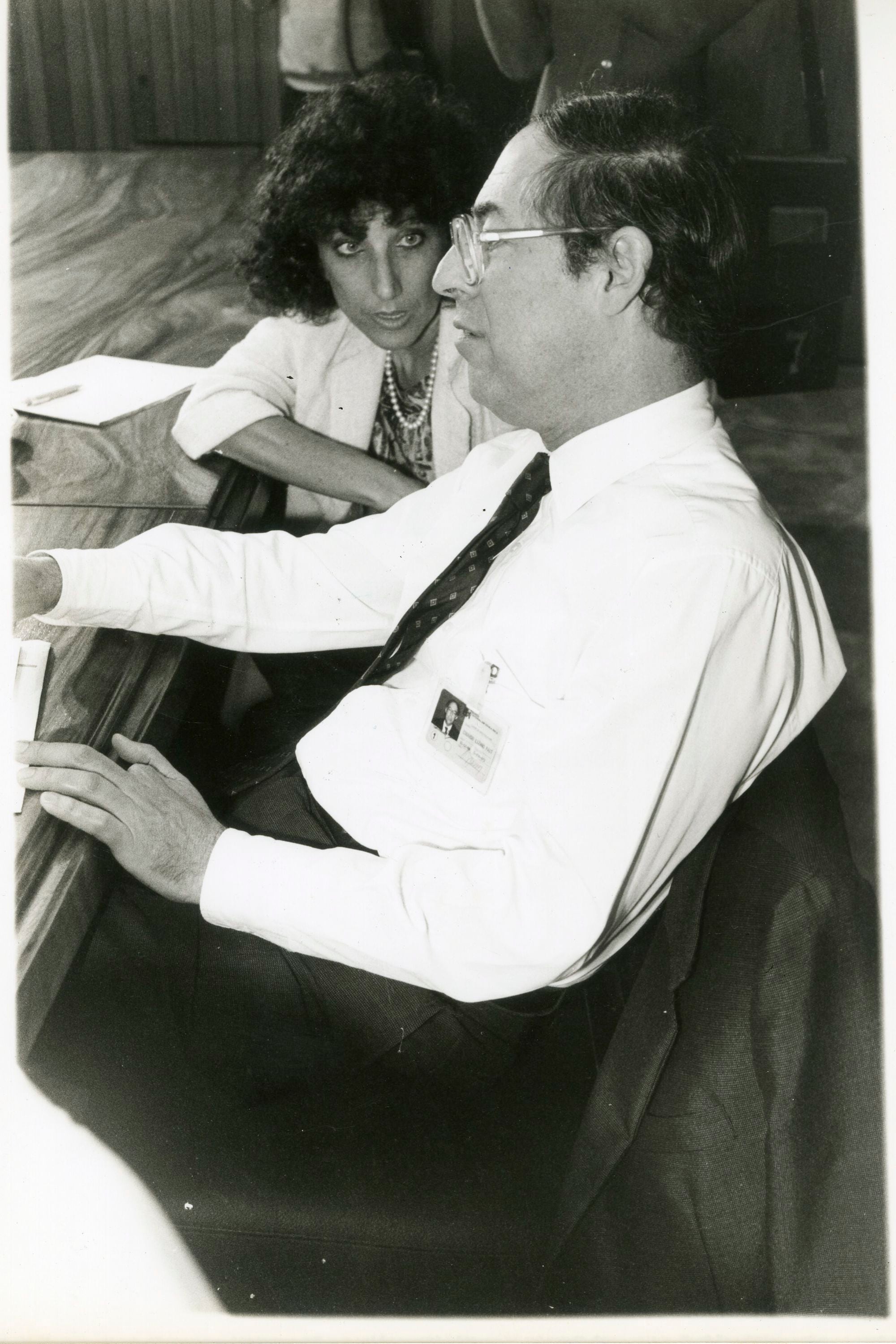 Eduardo Lizano y Rebeca Grynspan en una reunión del Consejo Económico, en Casa Presidencial en 1989.