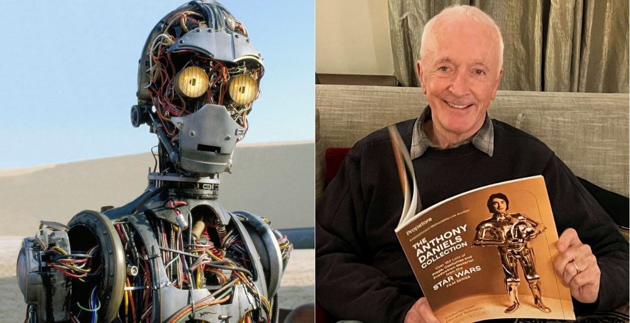 Detrás del robot C3PO estuvo el trabajo humano del actor británico Anthony Daniels. Continúa dando voz a su personaje en series animadas de la saga Star Wars. Foto: IMDb/Instagram