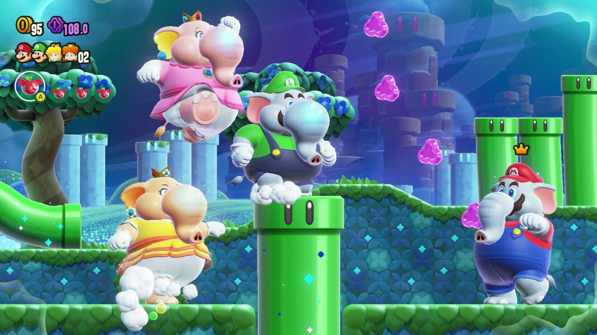 Como es clásico de los juegos de Mario, cuatro jugadores pueden jugar a la vez en una misma partida. 'Super Mario Bros Wonder' tomará lugar en el mundo central del archipiélago Pétalo, donde se encuentra el Reino Flor. 