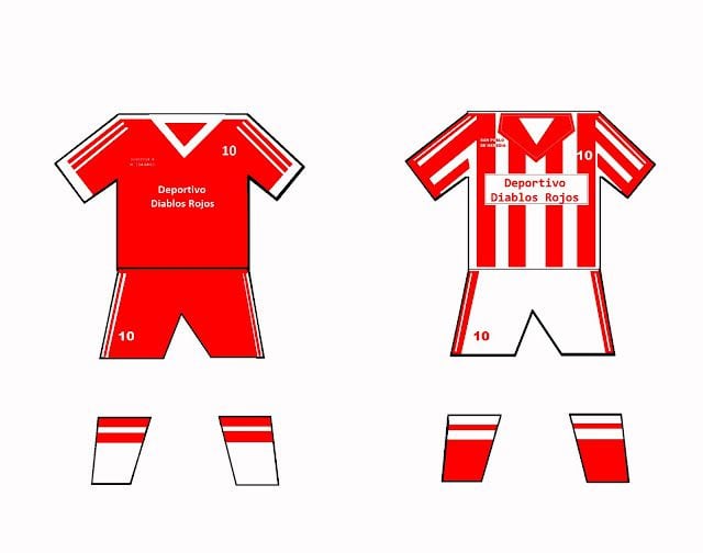 Este era el uniforme de un equipo de San Pablo de Heredia que se conoció como Deportivo Diablos Rojos. Foto: Blog Diablos Rojos CR