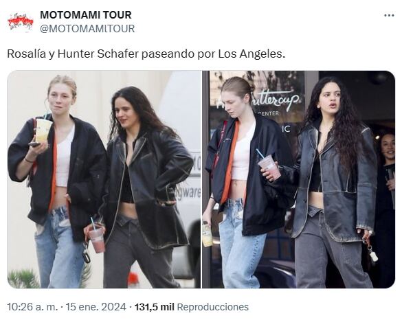 Hunter Schafer y Rosalía fueron fotografiadas juntas en Los Ángeles, California, Estados Unidos.