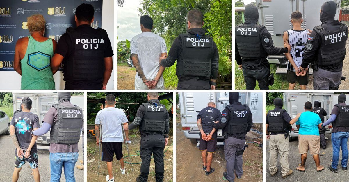 Siete personas fueron detenidas este martes como sospechas de vender droga en las calles de Cóbano y Paquera, en Puntarenas. Foto:
