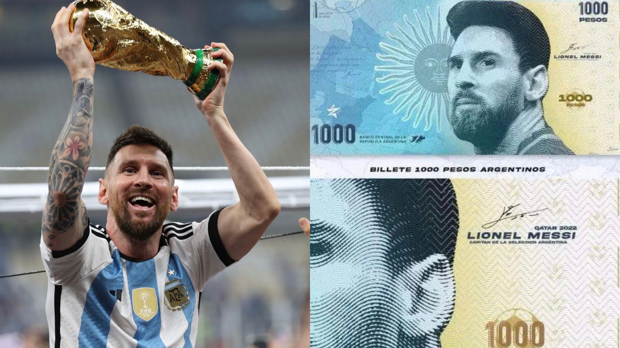 En redes sociales ya circulan imágenes del posible billete de Lionel Messi. Sería de 1.000 pesos argentinos, que equivale a ¢3.300. 