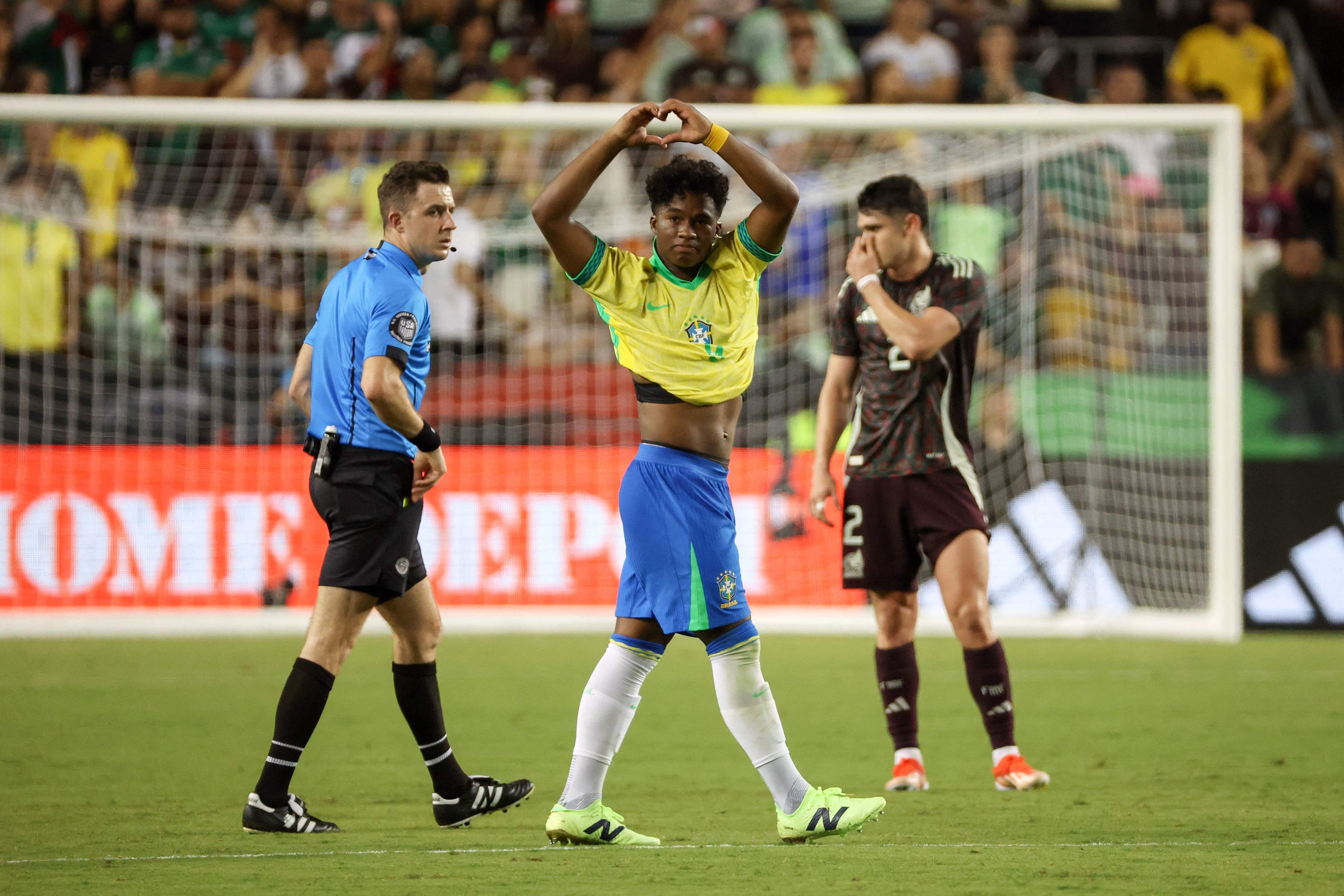 Endrick anotó en el fogueo de Brasil ante México, del pasado 8 de junio. El atacante de 17 años suma tres goles en tres juegos con su país. La joya brasileña apunta a ser titular ante la Selección de Costa Rica. 