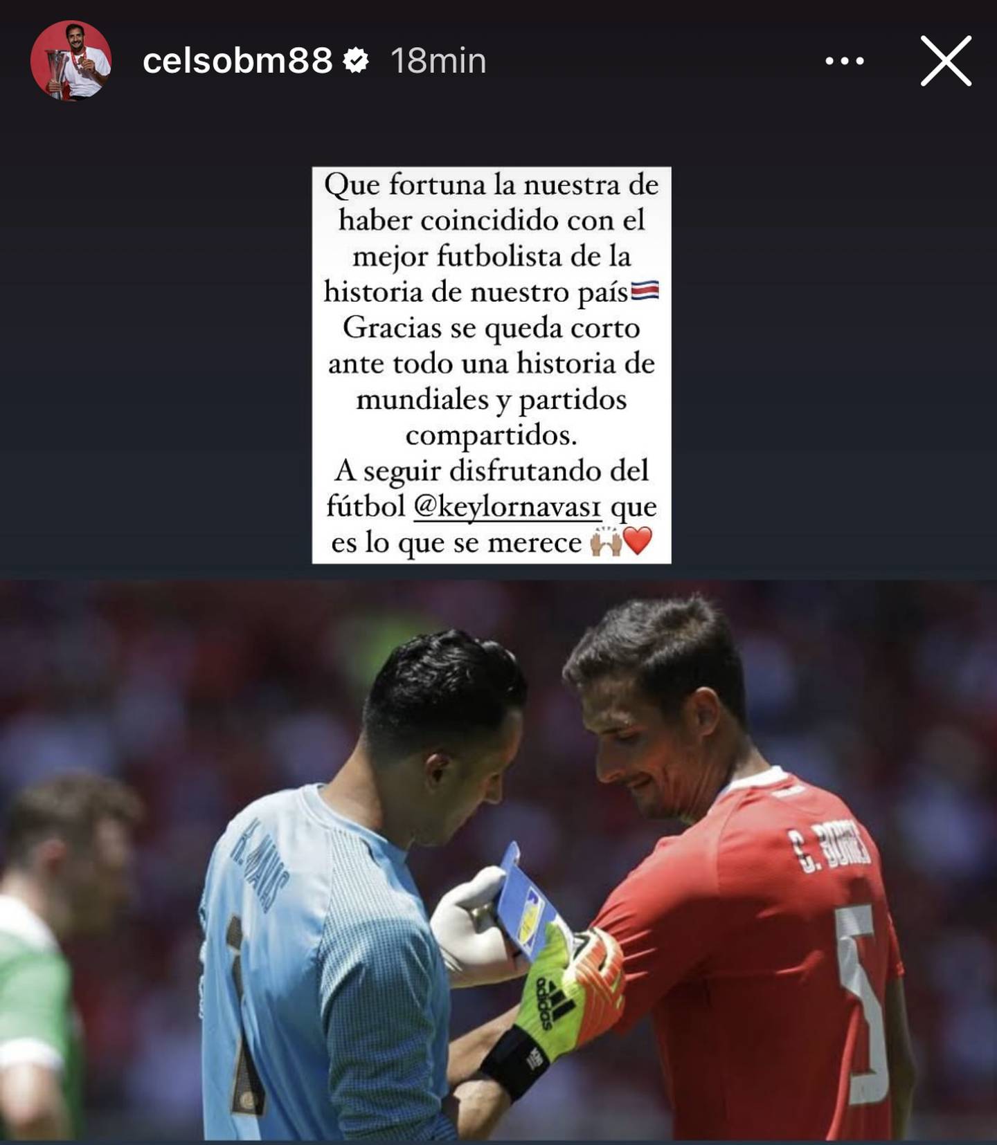 Celso Borges se siente afortunado por todo lo que vivió junto a Keylor Navas en la Selección Nacional de Costa Rica.