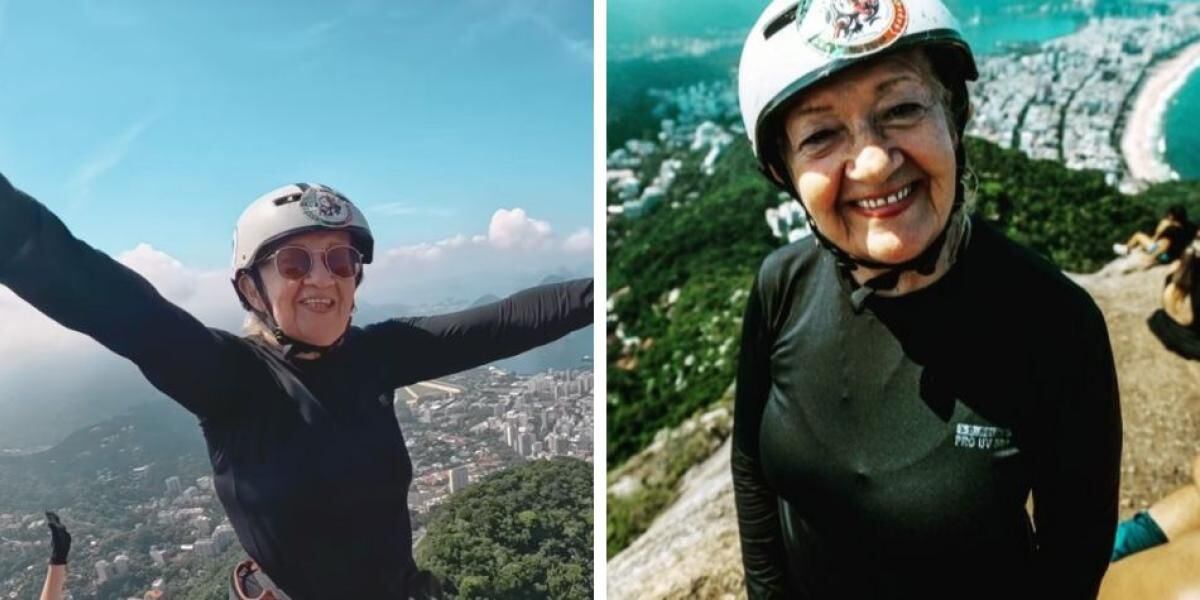Increíble: Brasileña decide cumplir su sueño de practicar rápel a los 82 años