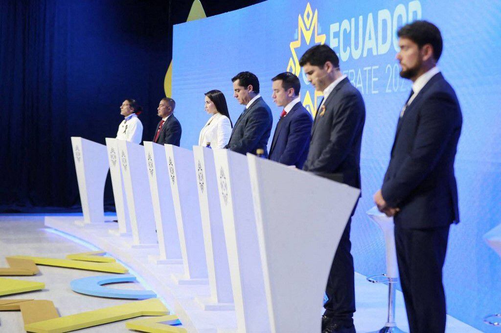 Los candidatos a la presidencia de Ecuador debatieron sobre la inseguridad, tras el asesinato de Fernando Villavicencio. 
