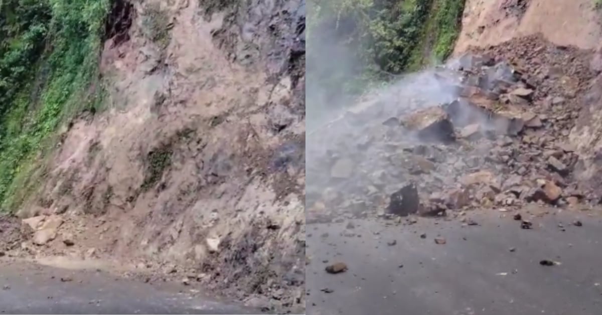 Video publicado por el Ministerio de Obras Públicas y Transportes dejó en evidencia un importante derrumbe sobre la Ruta 32