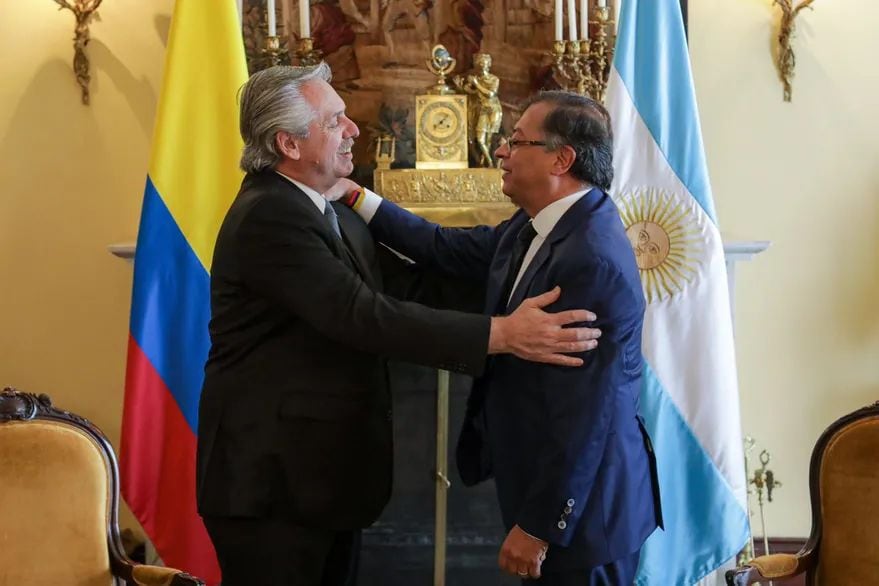 Gustavo Petro, presidente de Colombia y Alberto Fernandez, presidente de Argentina
