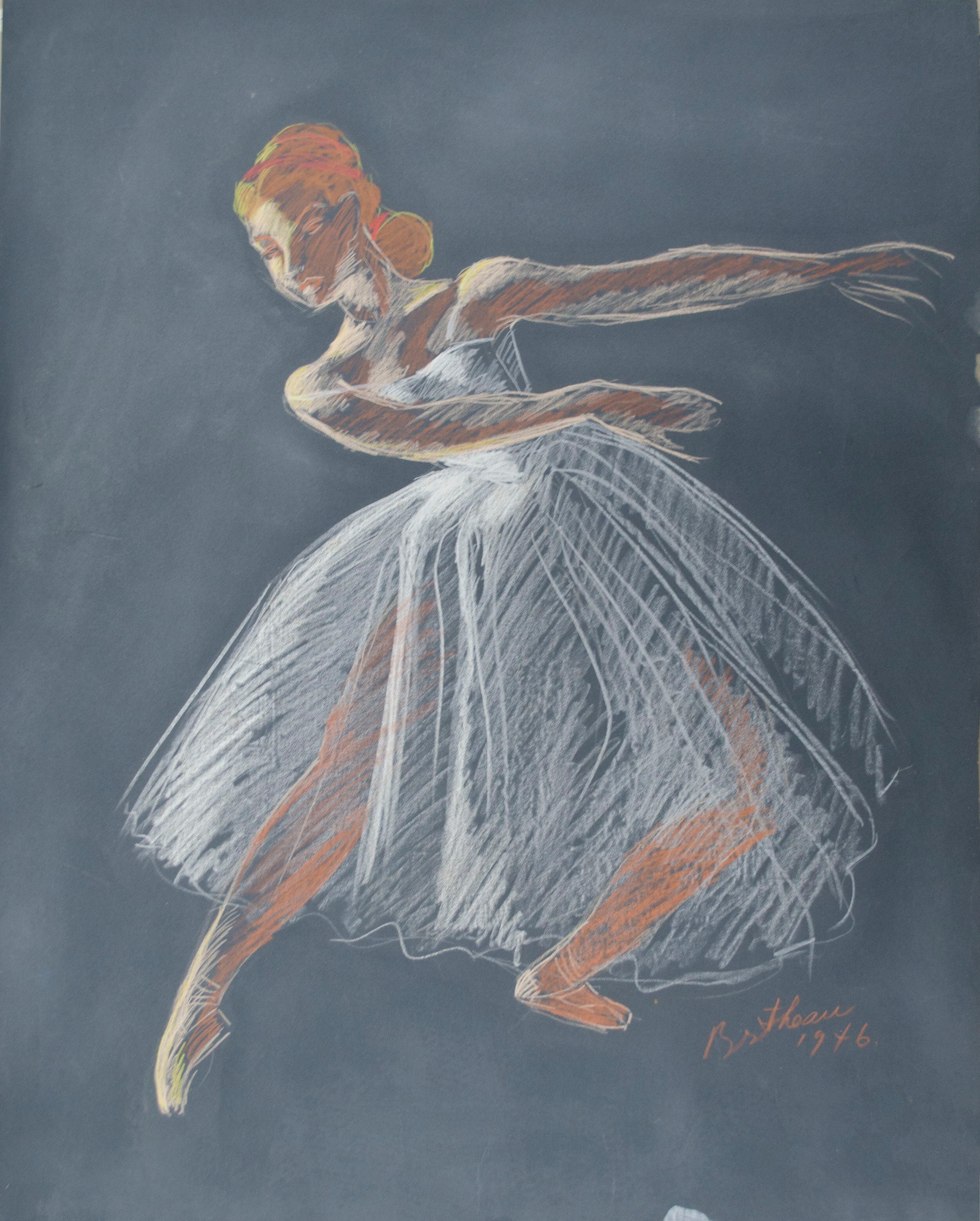 Margarita Bertheau también mostró pasión por otras expresiones del arte, entre  ellas  el ballet (que honró en sus pinturas) y la música. Foto: Cortesía Club Unión.