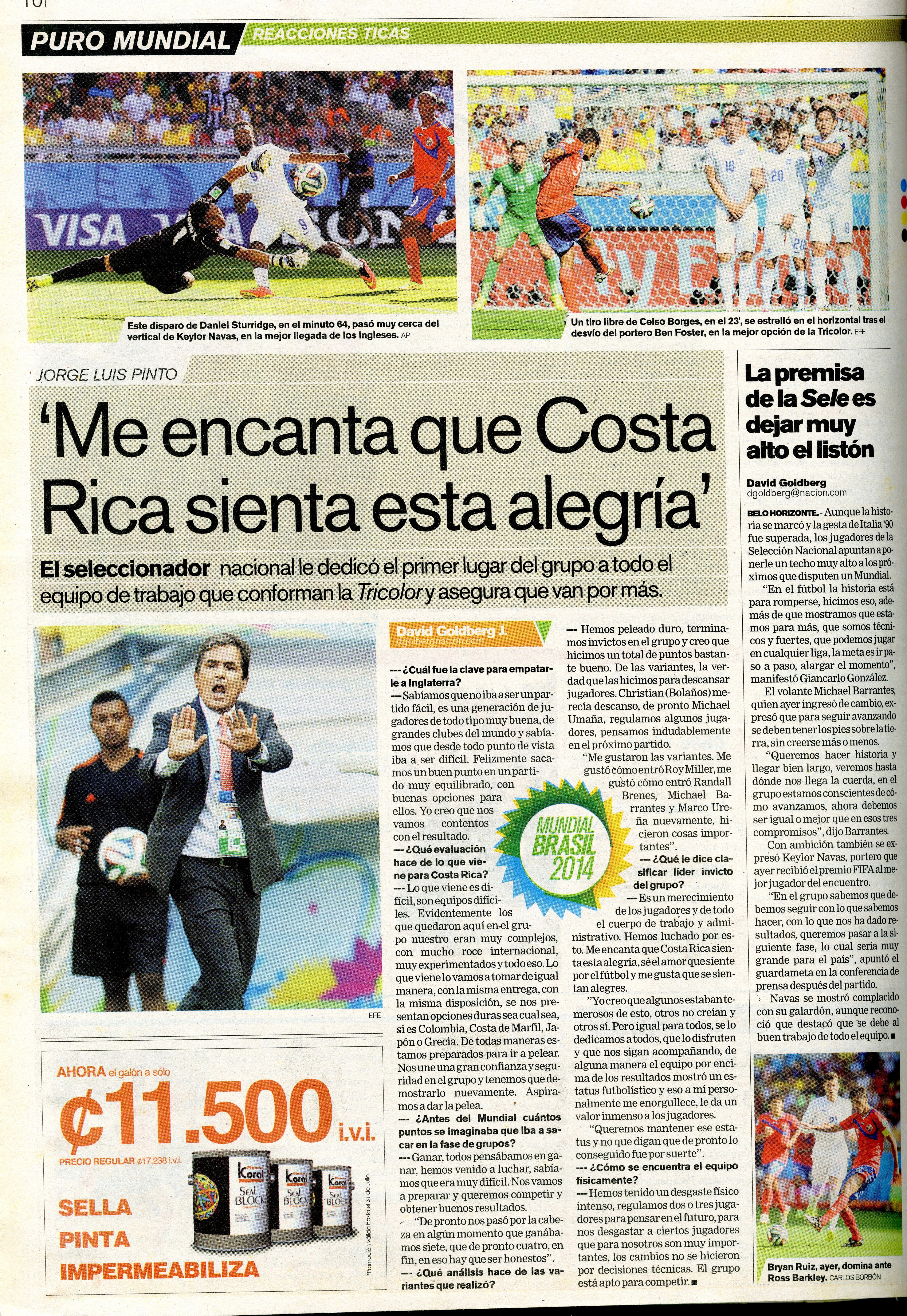 Jorge Luis Pinto siempre apuntó a más con la Selección de Costa Rica en el Mundial de Brasil 2014.