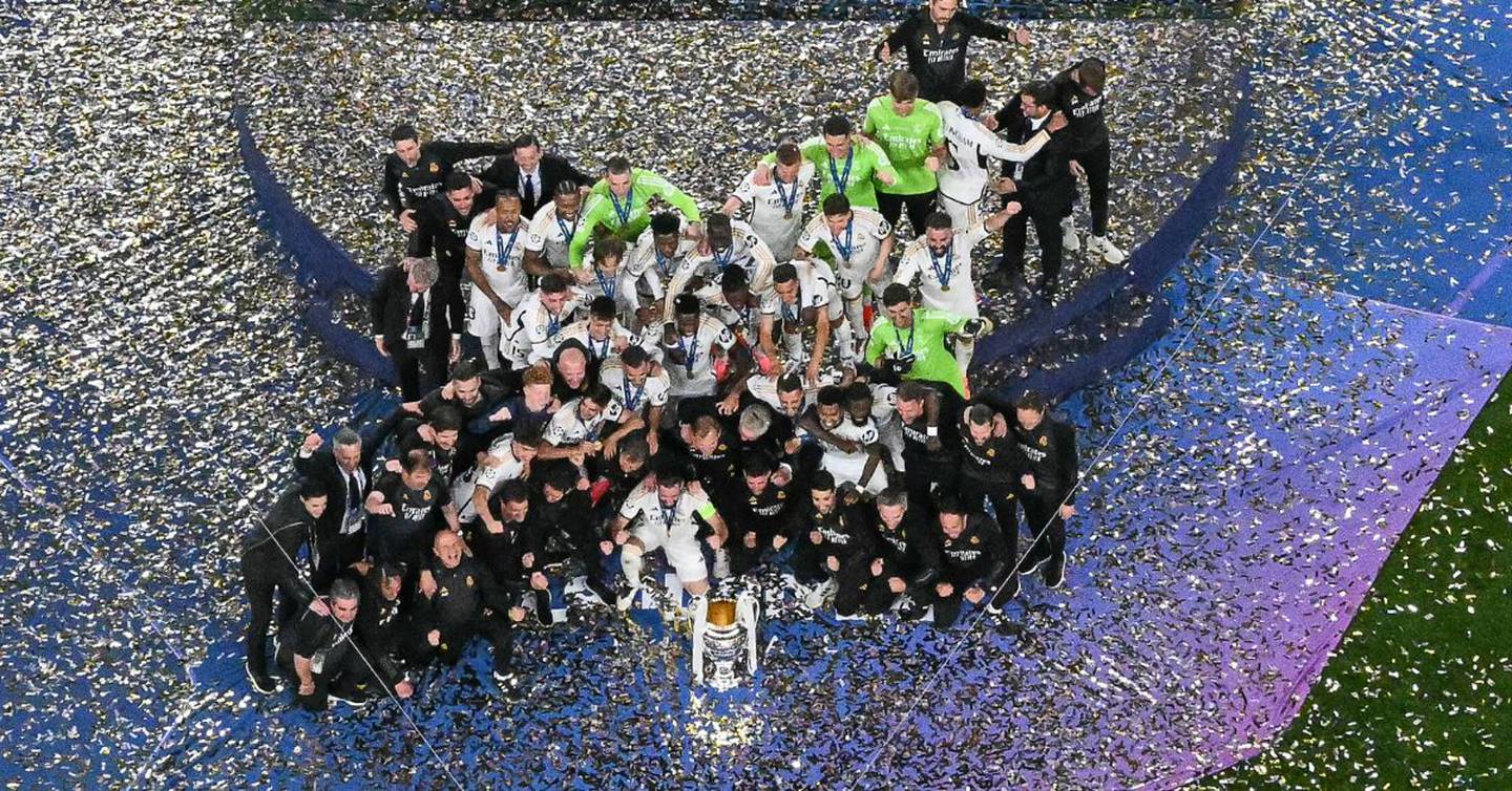 El Real Madrid celebra la victoria del final de la UEFA Champions League. (Foto: AFP)