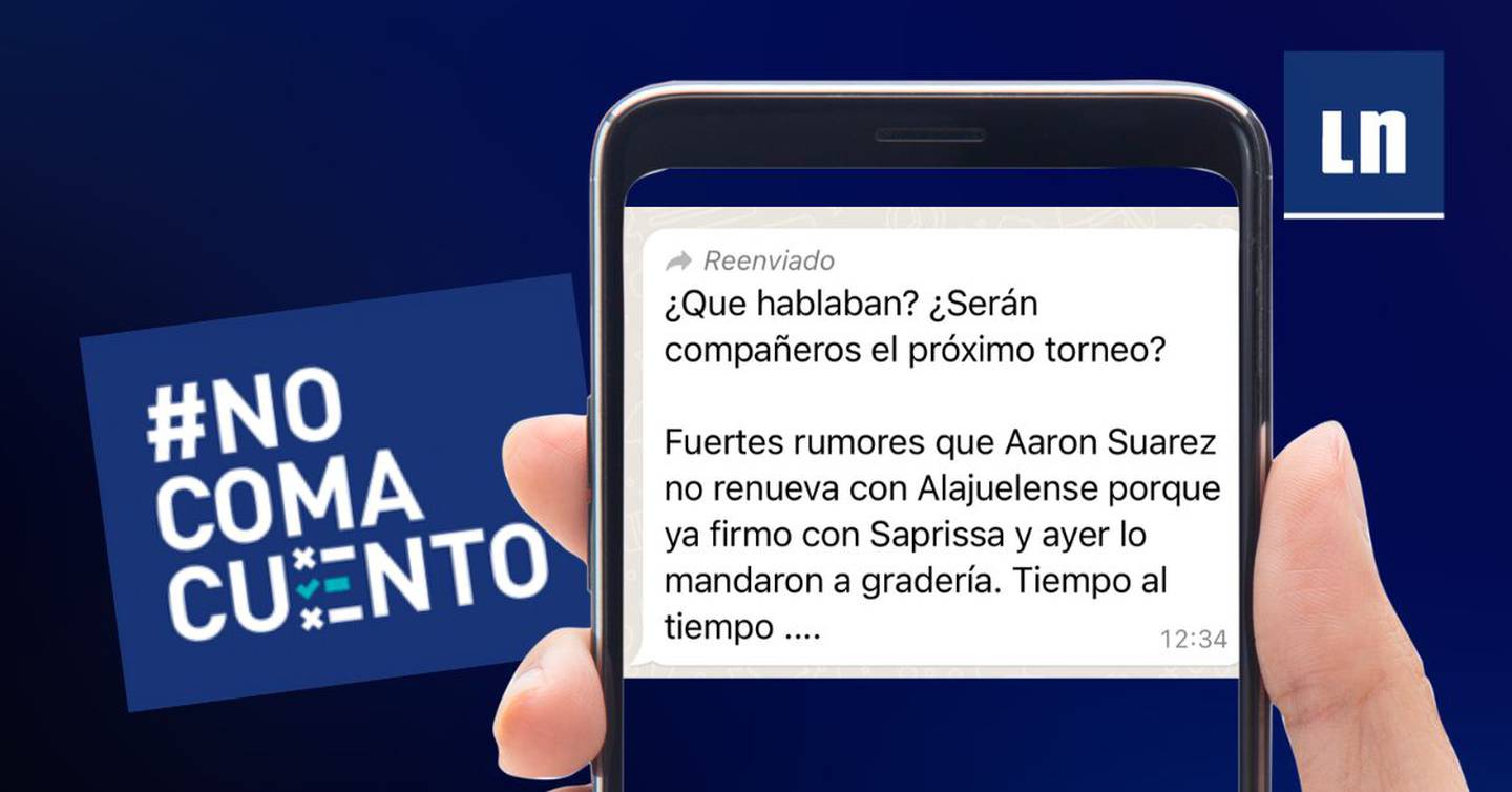 Este es uno de los mensajes que circularon en chats de WhatsApp sembrando la duda sobre el presente de Aarón Suárez, quien tiene un extenso contrato con Liga Deportiva Alajuelense.