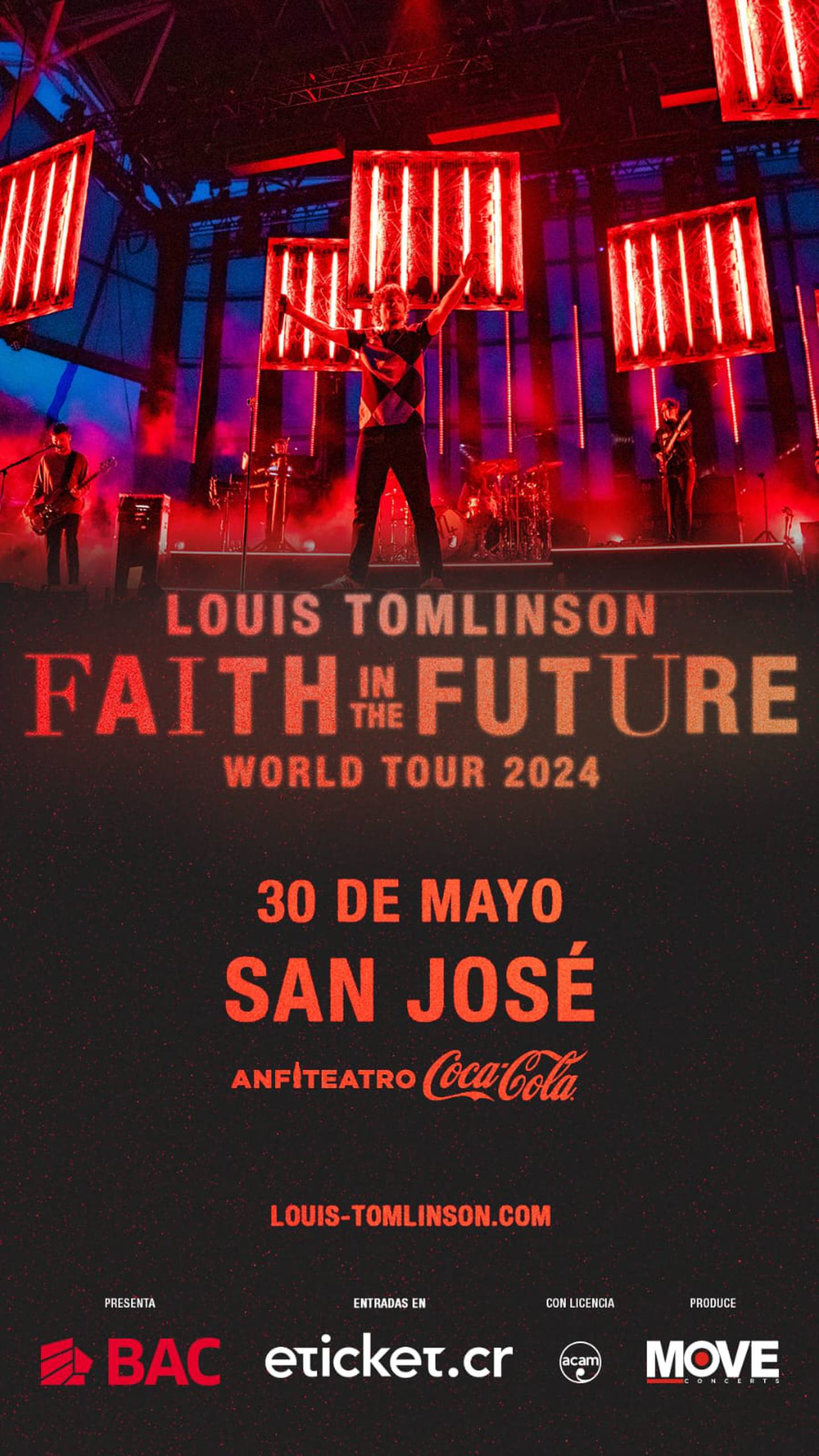 La productora Move Concerts es la encargada del montaje del concierto de Louis Tomlinson en Costa Rica.