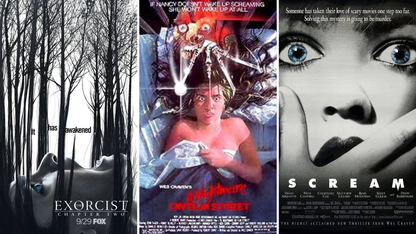 (De izq a der) 'El Exorcista', 'Nightmare on Elm Street' y 'Halloween' son tres de los clásicos que se pueden ver en Netflix, HBO Max y Amazon Prime.