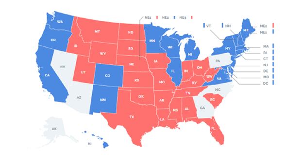 En 2020, los estados claves fueron Arizona, Georgia, Pennslyvania, North Carolina y Nevada. Varios expertos creen que estos estados volverán a jugar un papel clave en la definición de la elección 2024. Foto: AFP