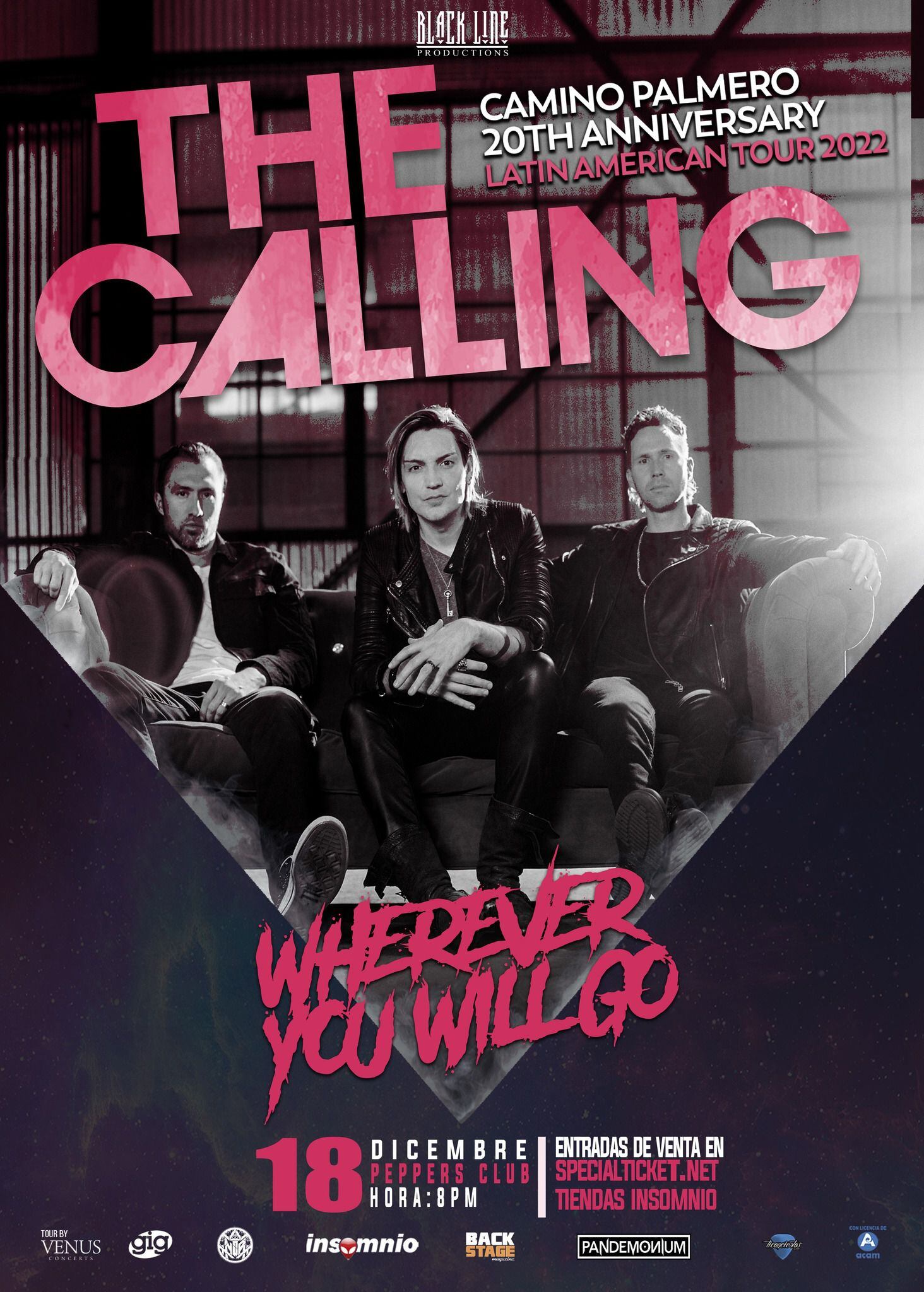 Con su gira 'Camino Palmero', The Calling visitará por primera vez a Costa Rica.