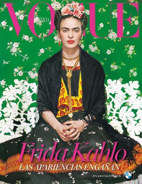 En noviembre del 2012, Frida Kahlo fue la imagen de la portada de la revista 'Vogue México'.  La foto original fue tomada en 1939 por el artista húngaro Nickolas Muray.  Foto: Archivo.