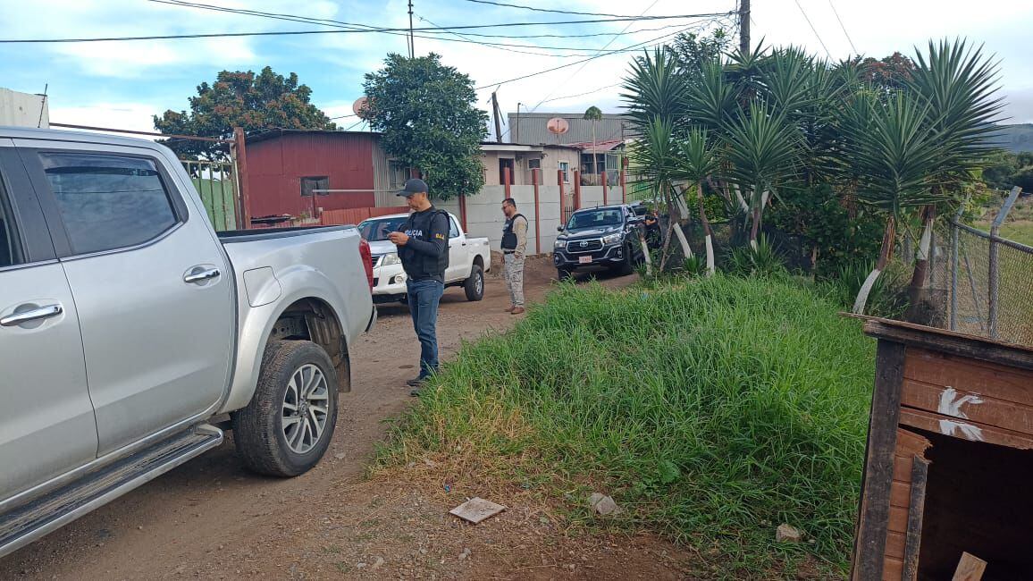 OIJ realizó allanamientos en Pacayas y en un búnker en Dique La Mora, en Cartago. Foto OIJ.