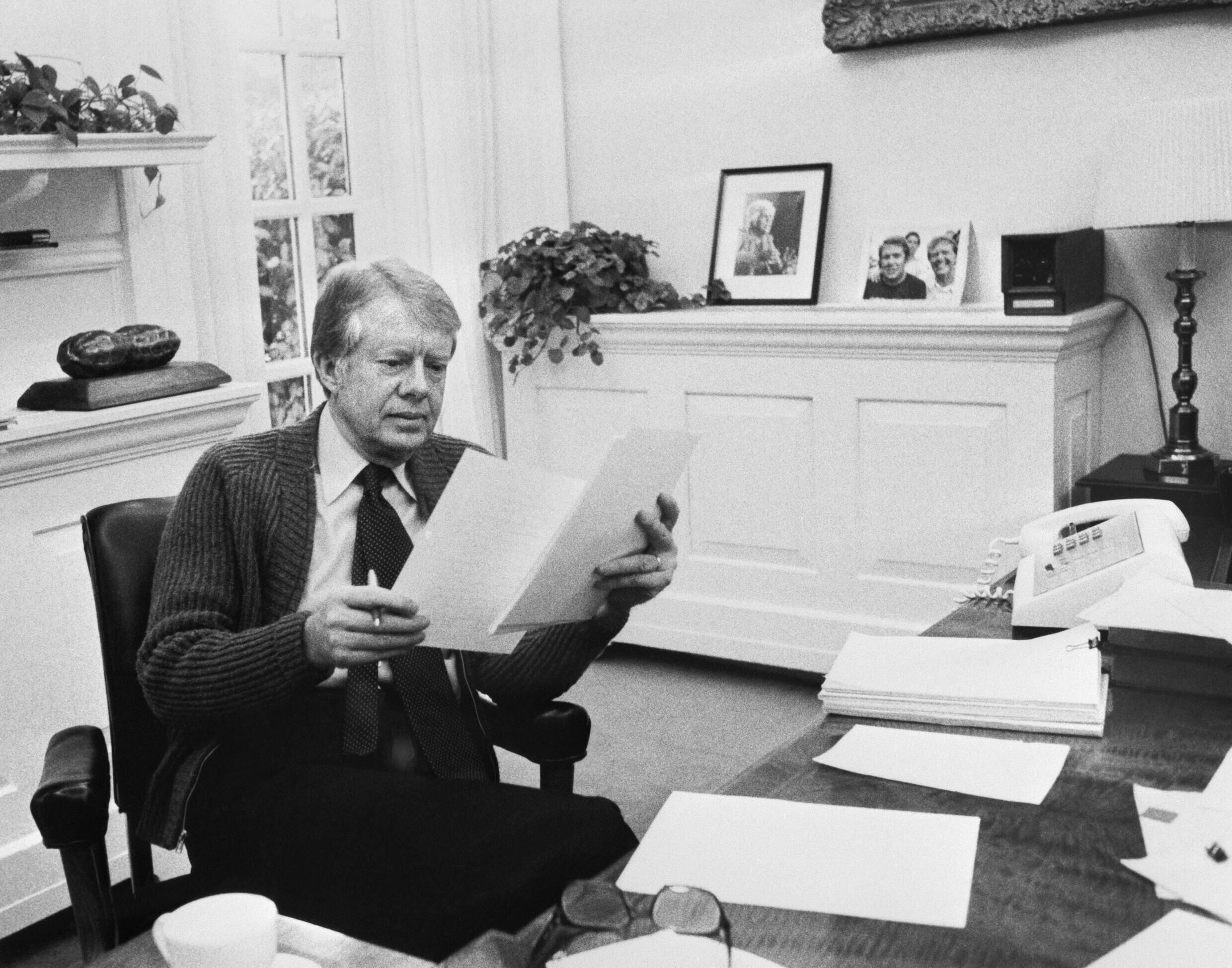 Jimmy Carter ganaría la elección de 1976 tras un error de su contricante, Gerald Ford, en uno de los debates presidenciales. Foto: AFP