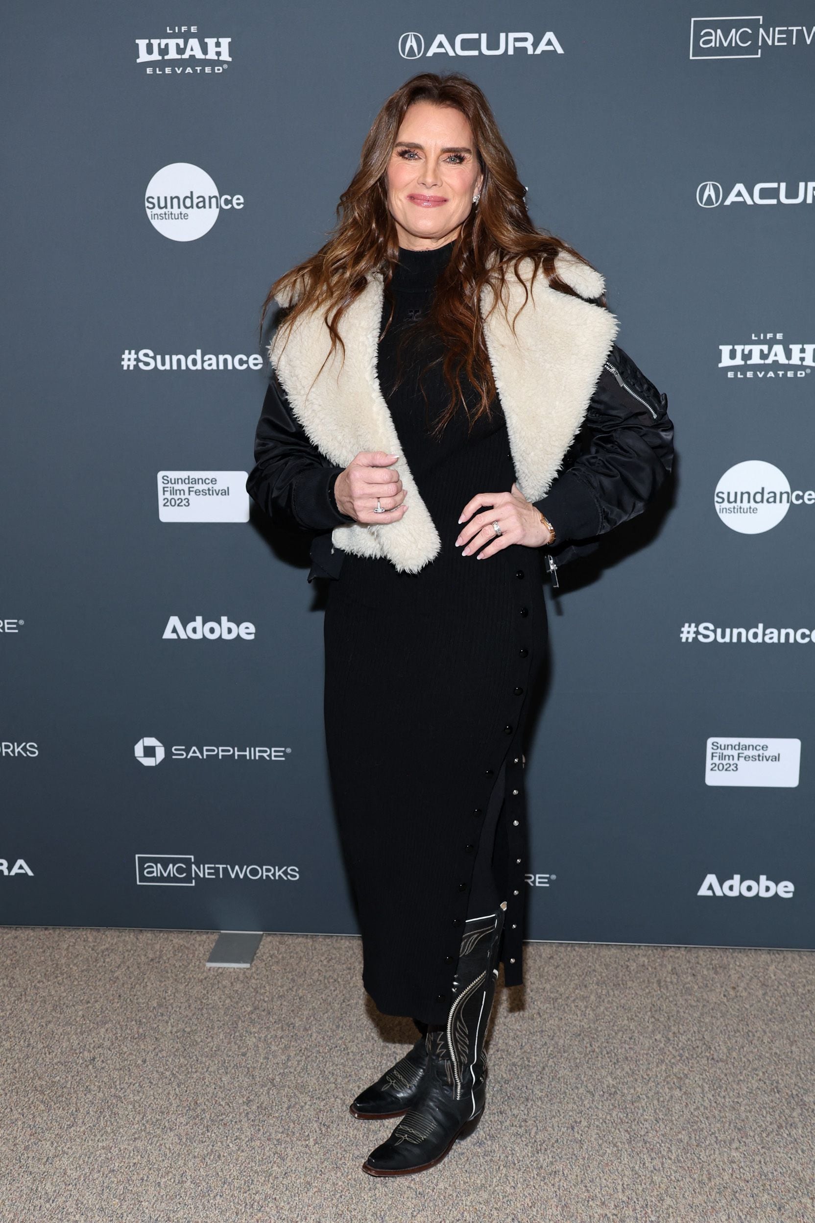 Brooke Shields antes de presentar oficialmente su documental en el Festival de cine de Sundance, en Estados Unidos.
