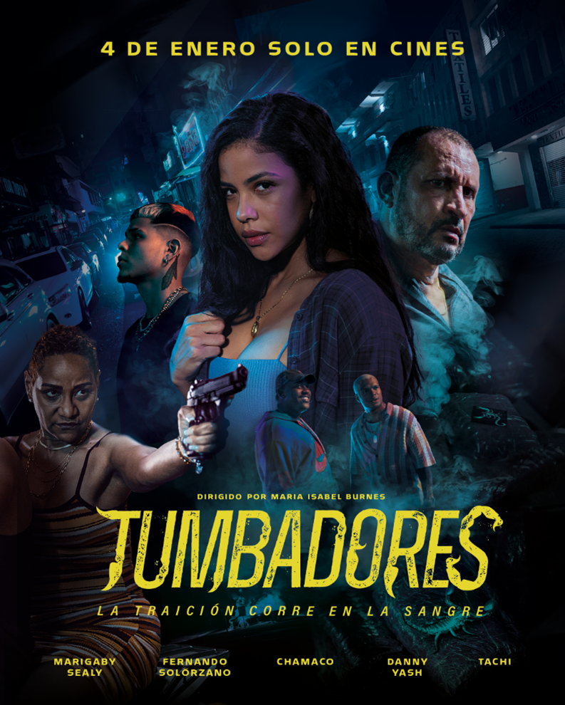 La película 'Tumbadores' narra la historia de un padre y su hija, quienes están metidos en el mundo criminal.  El tico Siho Villalobos canta el tema principal del filme.