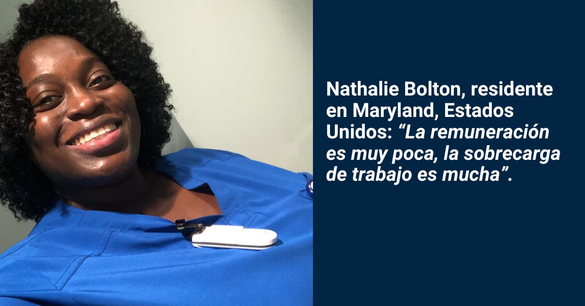 En Maryland, donde trabaja la costarricense Nathalie Bolton, en un servicio de emergencias, cuentan con una enfermera por cada cuatro pacientes.