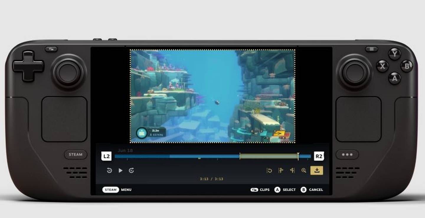 Valve introduce una herramienta en Steam Deck para grabar partidas, con opciones de guardado automático y manual, además de compartir clips.