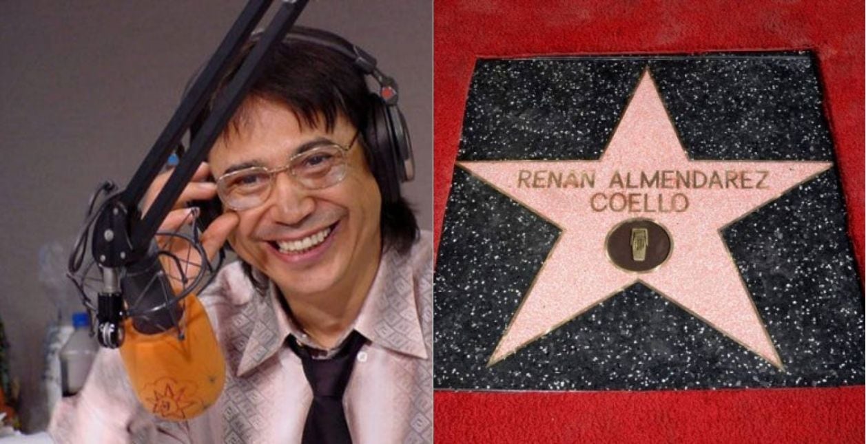 Renán Almendárez Coello, conocido como 'El cucuy de la mañana', es un destacado locutor hondureño que recibió su estrella el 25 de noviembre del 2014. Es el único centroamericano en obtener este logro. Foto: AFP