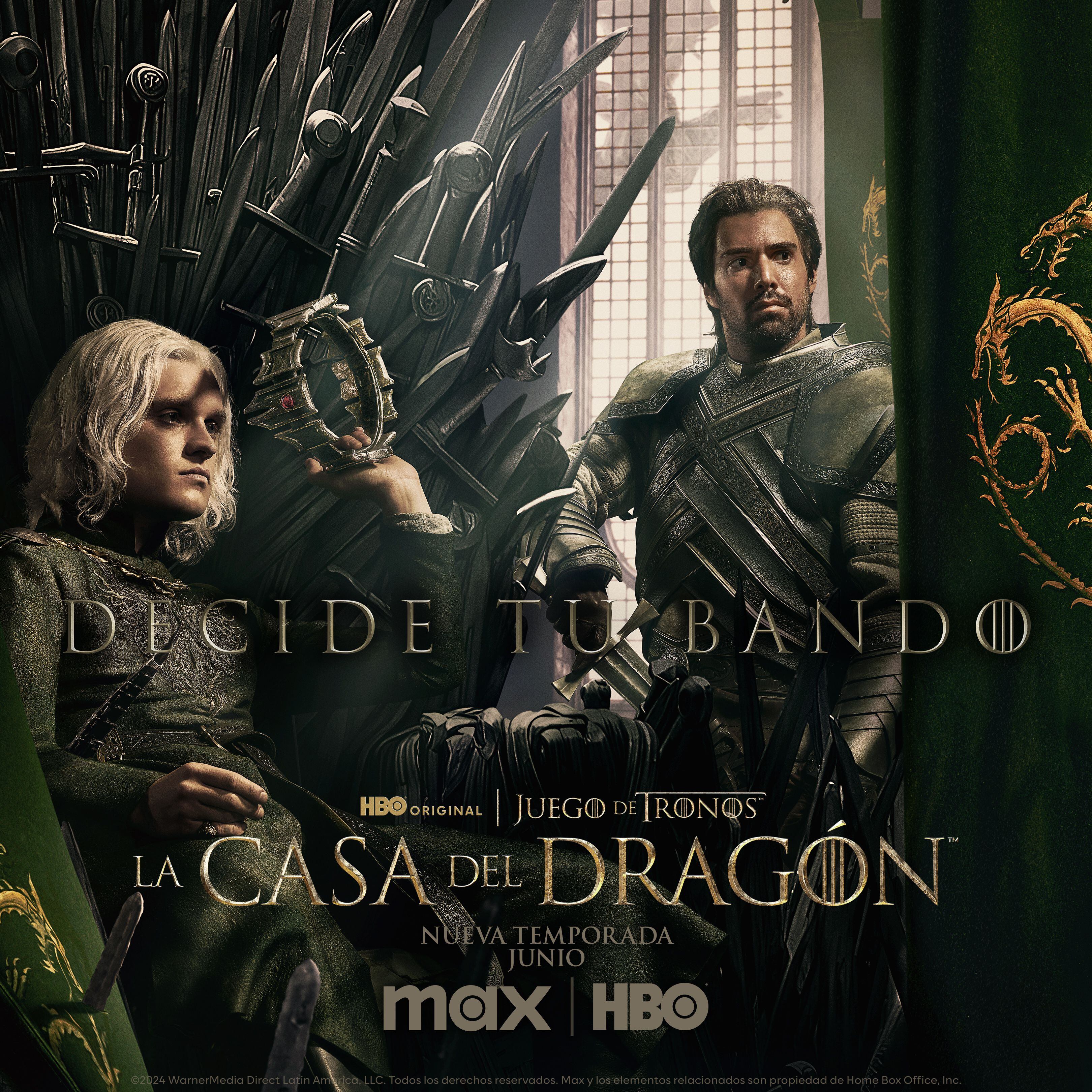 Aegon Targaryen (Tom Glynn-Carney) y Criston Cole (Fabien Frankel) en el poster de la segunda temporada de 'House of the Dragon'.