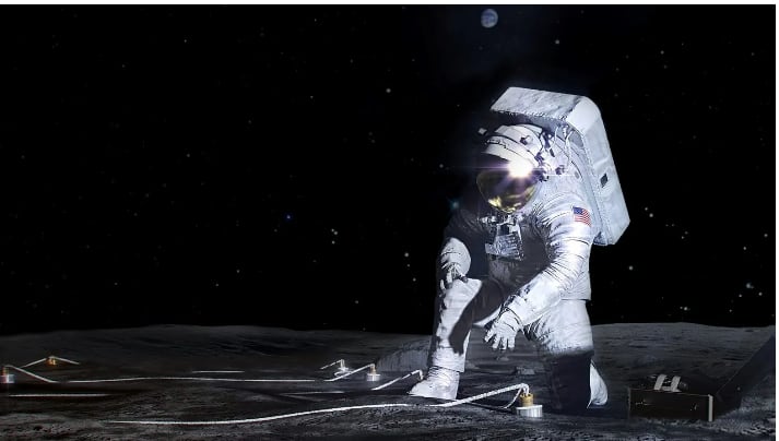 Esta es una imagen de artista imitando el trabajo de los astronautas al regresar a la Luna. 

Imagen: NASA