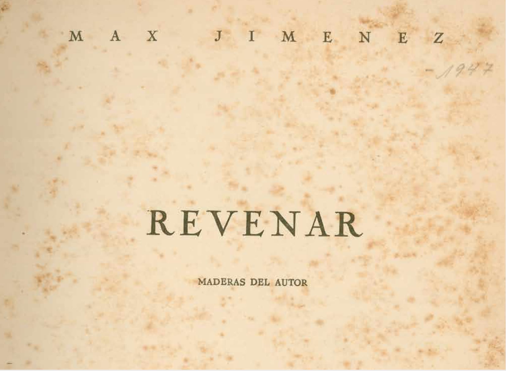 Revenar es una obra de Max Jiménez de 1936 en la que el autor revela las angustias que le asediaban.