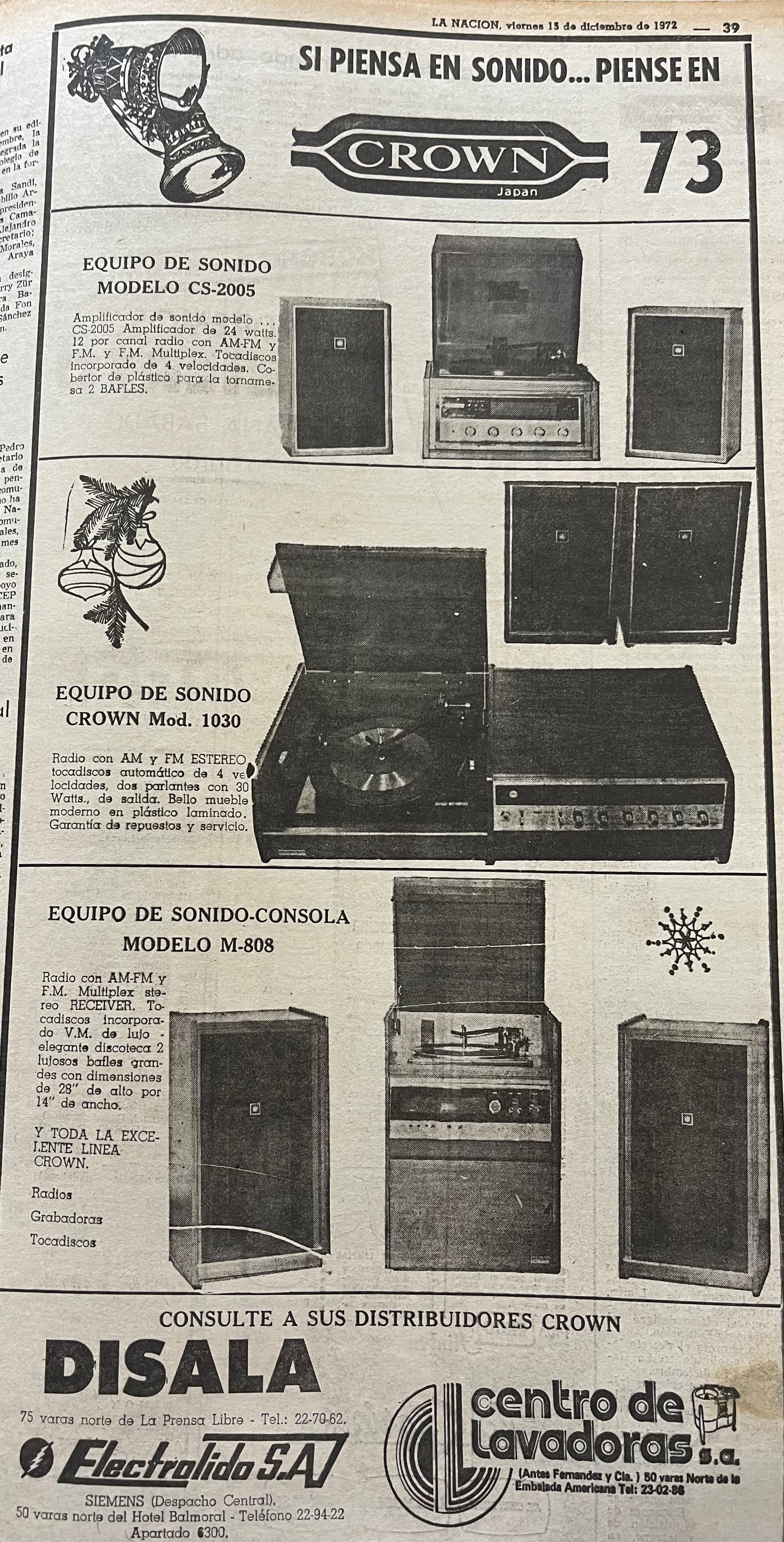Crown era una reconocida marca para equipos de sonido y grabadoras de casette. 