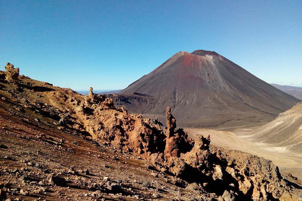 El Monte del Fuego, llamado en élfico Orodruin, era el sitio donde Frodo  debía encaminarse para destruir el anillo. El volcán real se encuentra en Nueva Zelanda. Foto: Blog Viajando nuestra vida