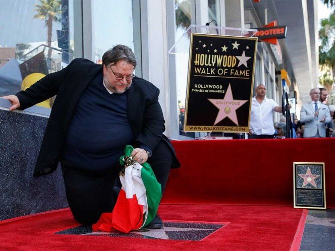 El cineasta mexicano Guillermo del Toro, tres veces ganador del Óscar,  recibió su estrella el 6 de agosto de 2019. Foto: AFP